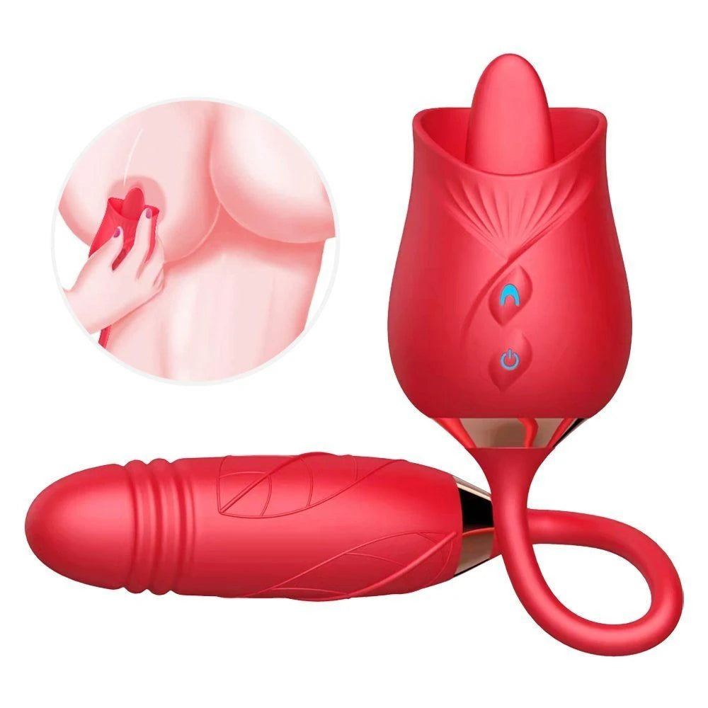 Frowzer Tongue Rose Dil ve İleri Geri Hareketli Gül Vibratör