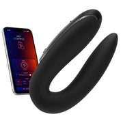 Satisfyer Double Fun Telefon ve Uzaktan Kumanda Kontrollü Vibratör-Black