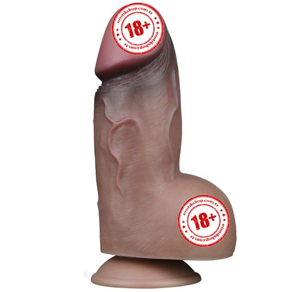 Lovetoy Dual Layered Platinum Silicone 18 Cm Gerçekci Kalın Realistik Penis