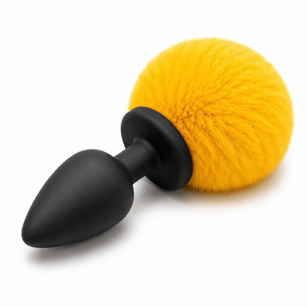 Frowzer Anal Fantasy Luxury Black Silicone Bunny Tail Yellow Kuyruklu Anal Plug