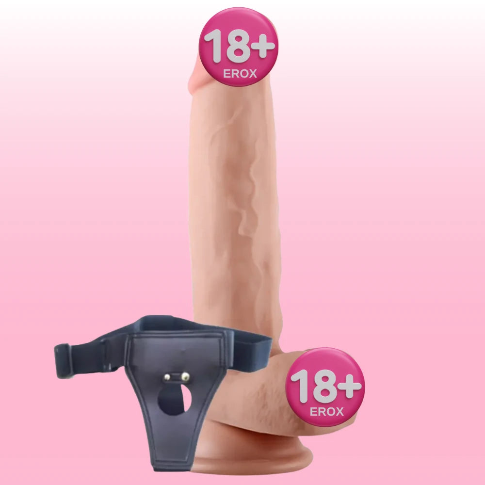 Lovetoy Sliding Skin Strapon 20 Cm Belden Bağlamalı Realistik Penis
