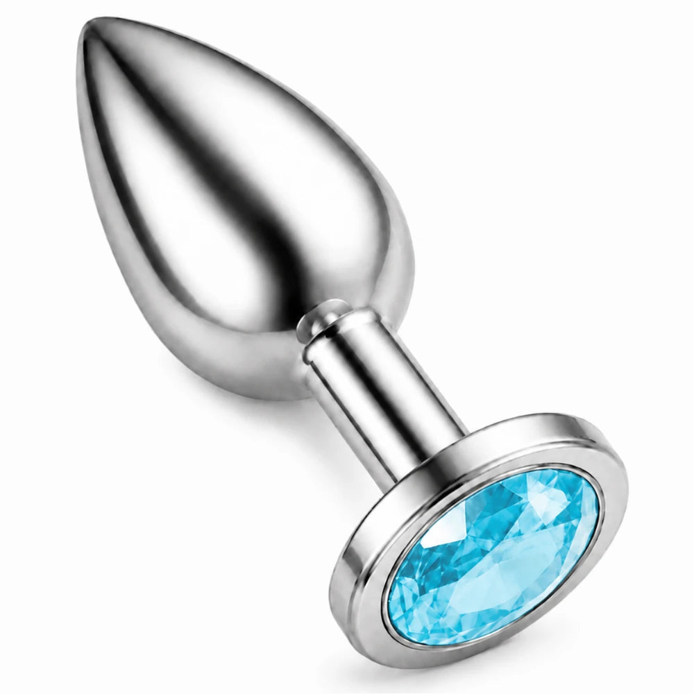Frowzer Anal Fantasy Luxury Diamond Blue Taşlı Çelik Metal Anal Plug – Large