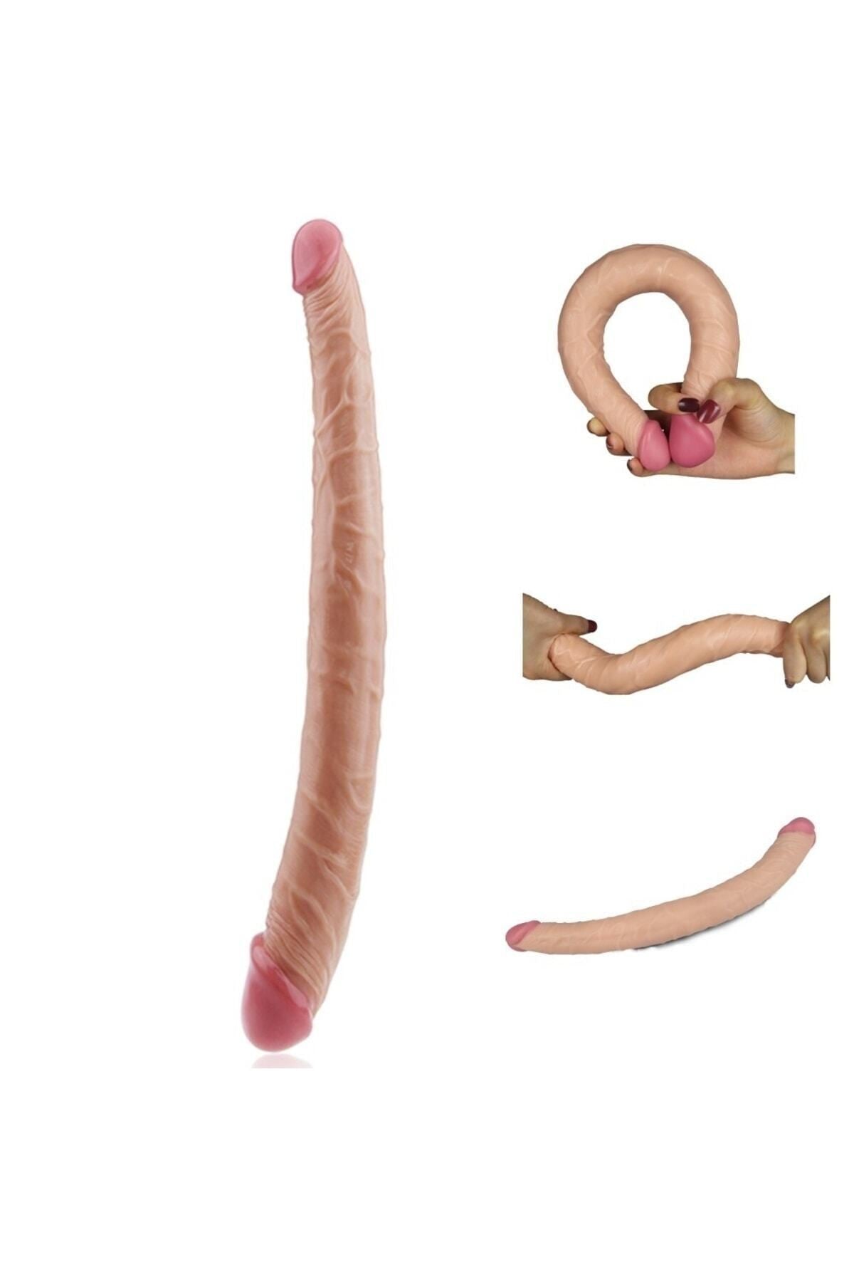 Dev Boyutlu 37 Cm Ultra Soft Çift Başlı Realistik Penis
