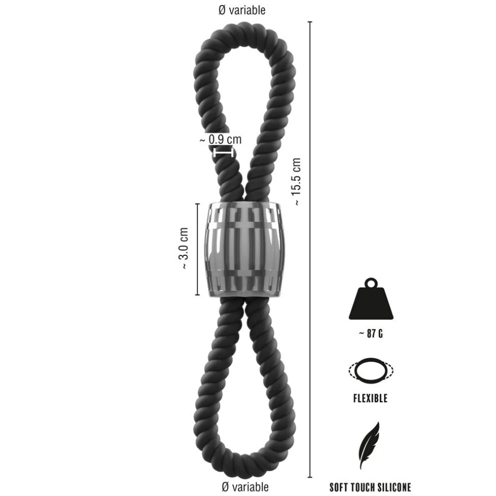 Rebel Men’s Gear Heavy Rope Cock Strap With Two Loops Ağırlıklı Penis Halkası
