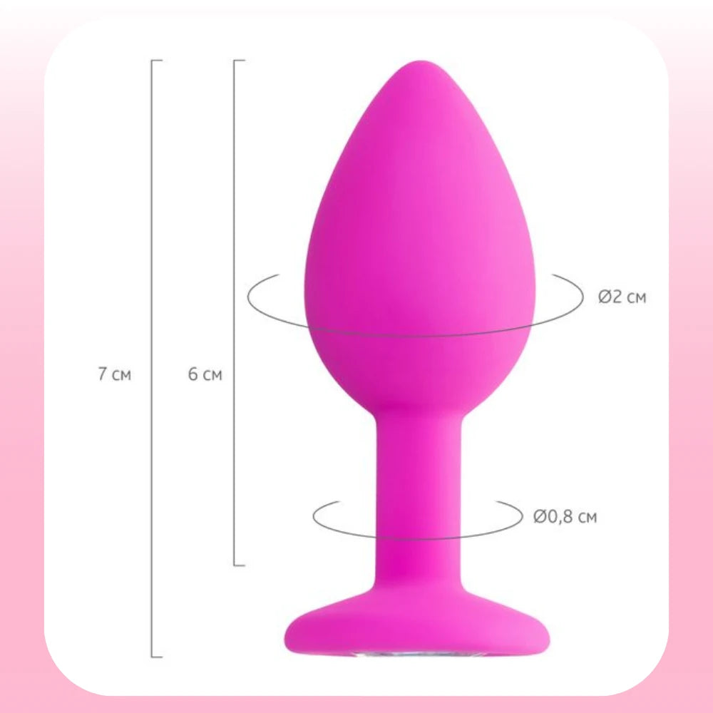 Frowzer The Anal Fantasy Kristal Taşlı Pembe Silikon Anal Plug - Small
