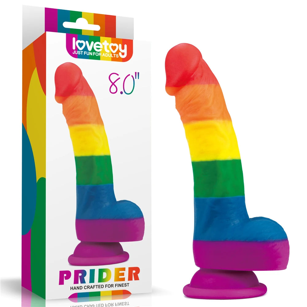 Lovetoy Prider Dildo 20 cm Renkli Soft Doku Realistik Penis LV410027