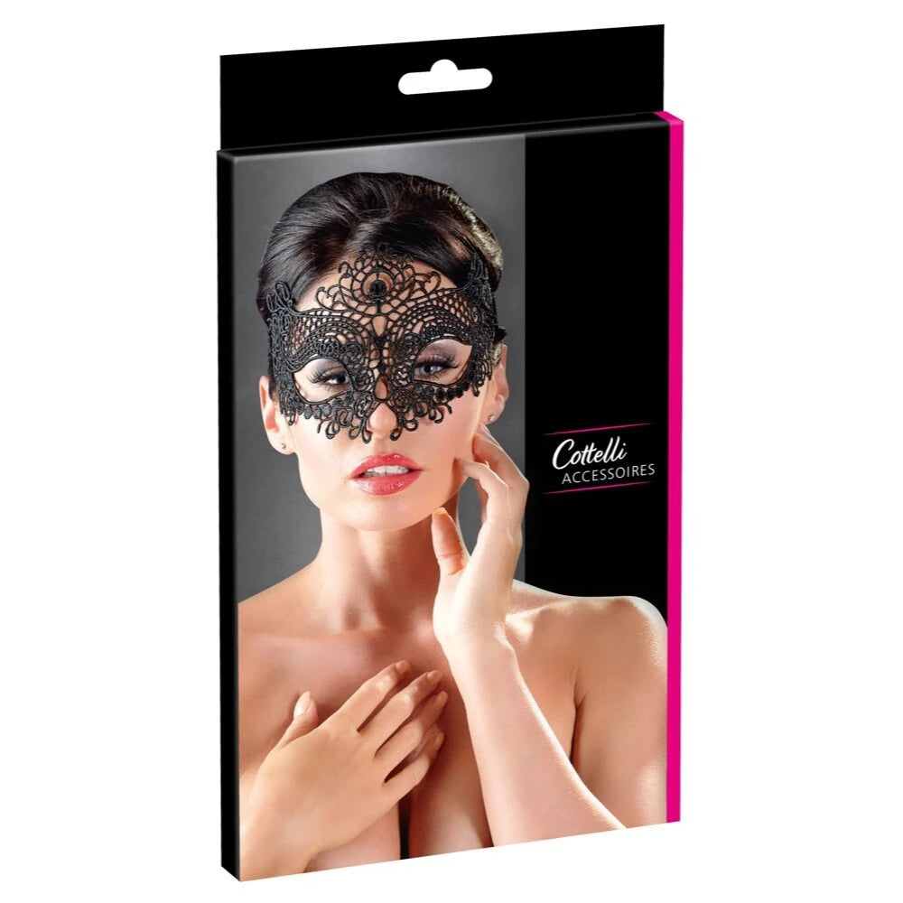 Cottelli Accessoires Nakışlı Dantel Göz Maskesi - Siyah