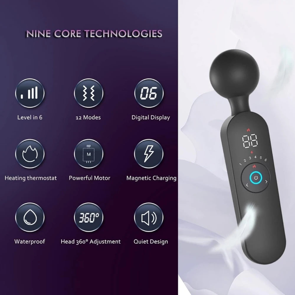 Frowzer Ares Clitoral Stimulator Göstergeli ve Isıtmalı Masaj Wand Vibratör