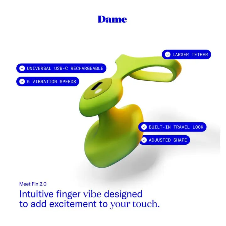 Dame Products Fin 2.0 Finger Vibe Güçlü Parmak Vibratör-Citrus