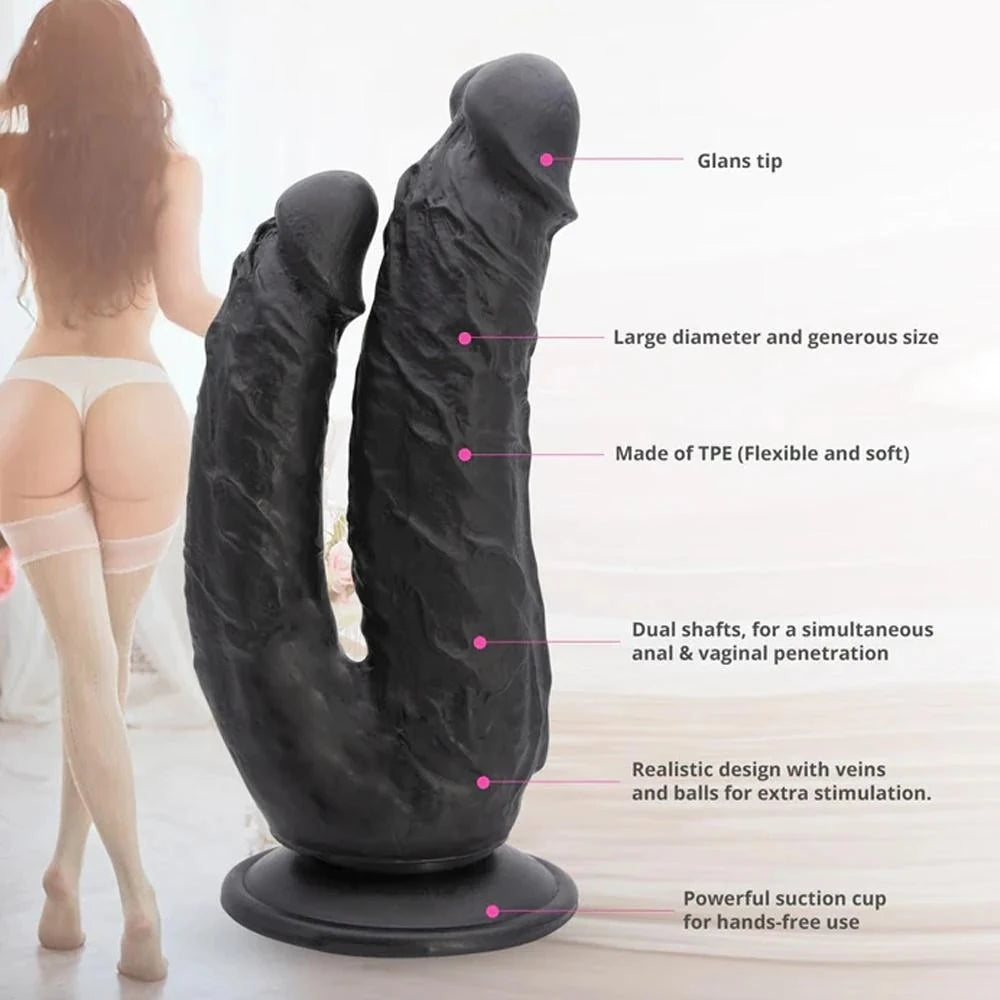 Dildo Series Lifelike G-Spot Anal ve Vajinal Çift Taraflı Realistik Penis