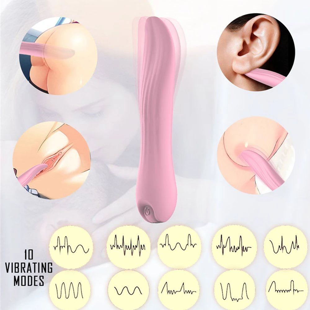 Frowzer Licking Vibration Clear 10 Mod Darbeli Dil Vibratör