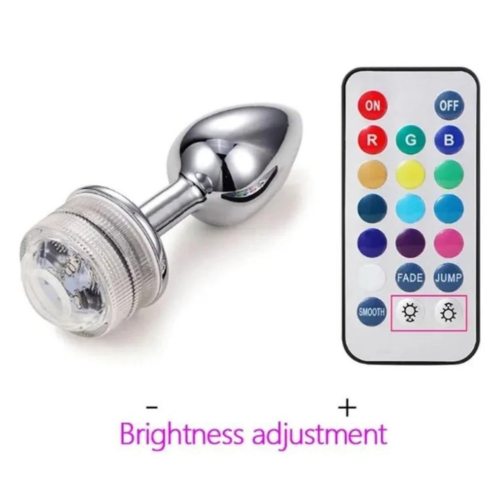 Frowzer Remote Control Uzaktan Kumandalı Led Işıklı Metal Anal Plug Medium