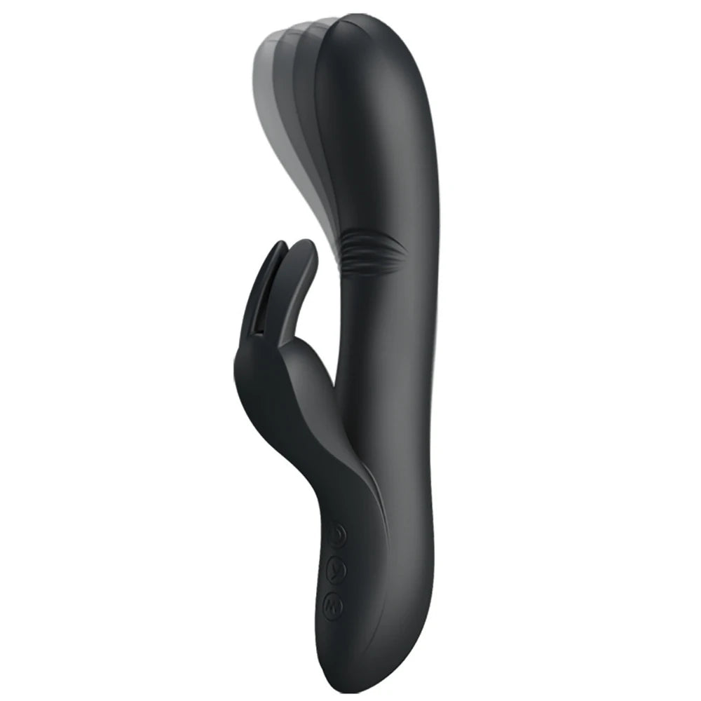 Pretty Love Dylan Parmak Hareket Fonksiyonlu Rabbit Vibratör-Black