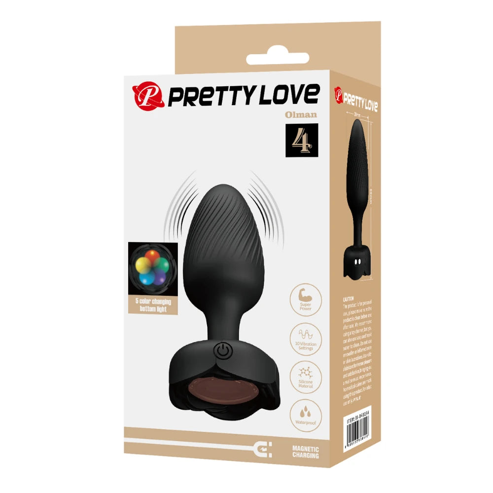 Pretty Love Olman Titreşimli ve Led Işıklı Anal Plug BI-040184