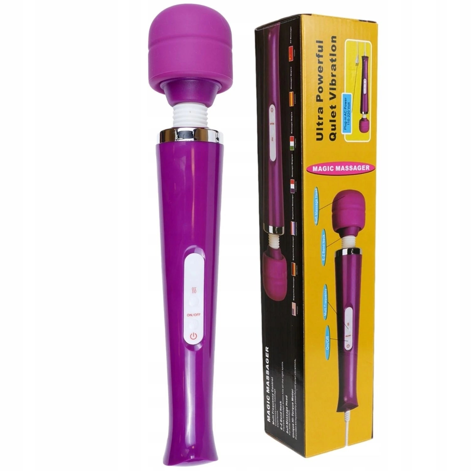 Frowzer Magic Massager Purple Profesyonel 10 Modlu Güçlü Masaj Wand Vibratör