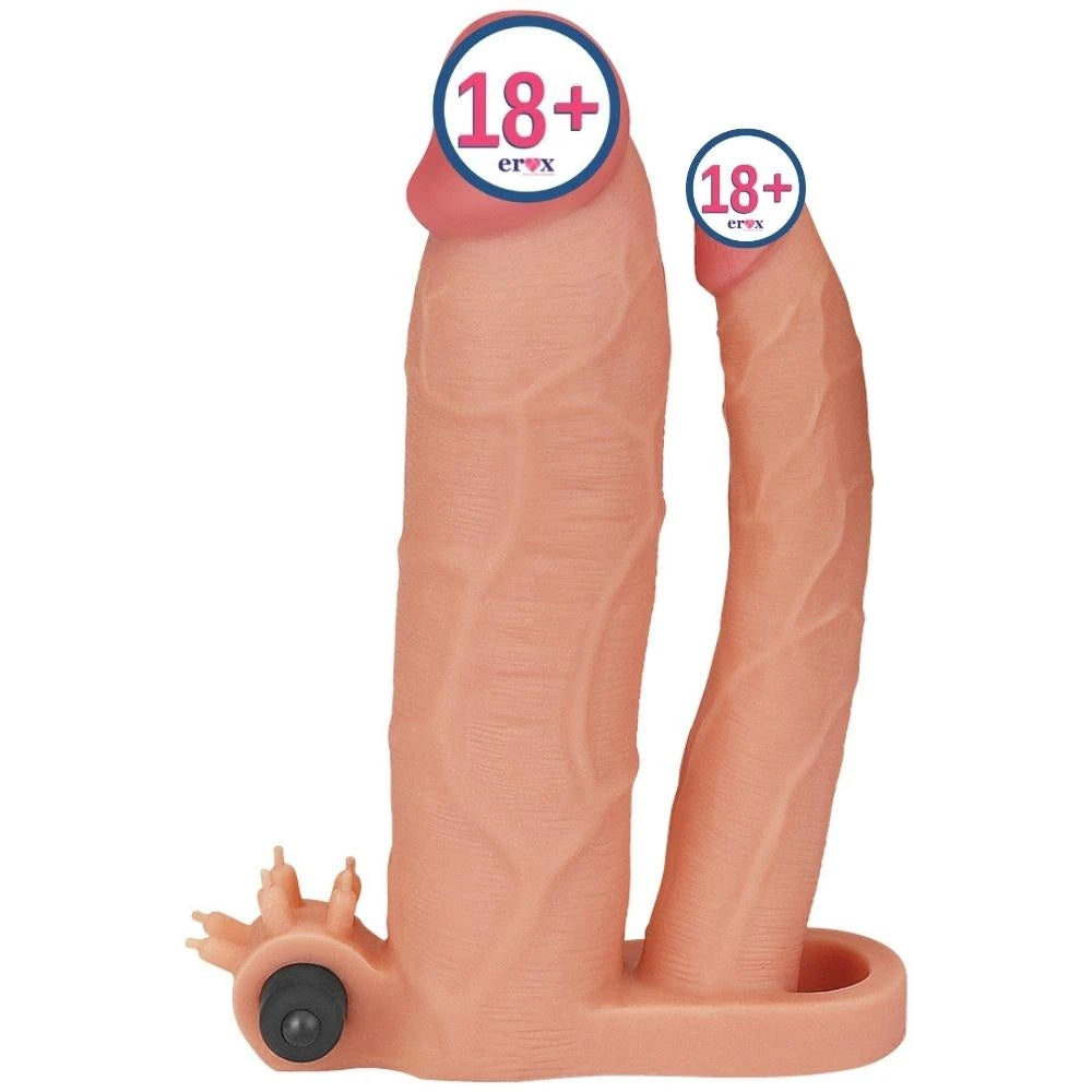 Lovetoy Pleasure X Tender 7.6 cm Dolgulu Çift Taraflı Penis Kılıfı