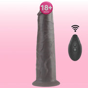 Lovetoy Dual Layered Silicone Rotator Black 20 Cm Hareketli Realistik Penis LV410220