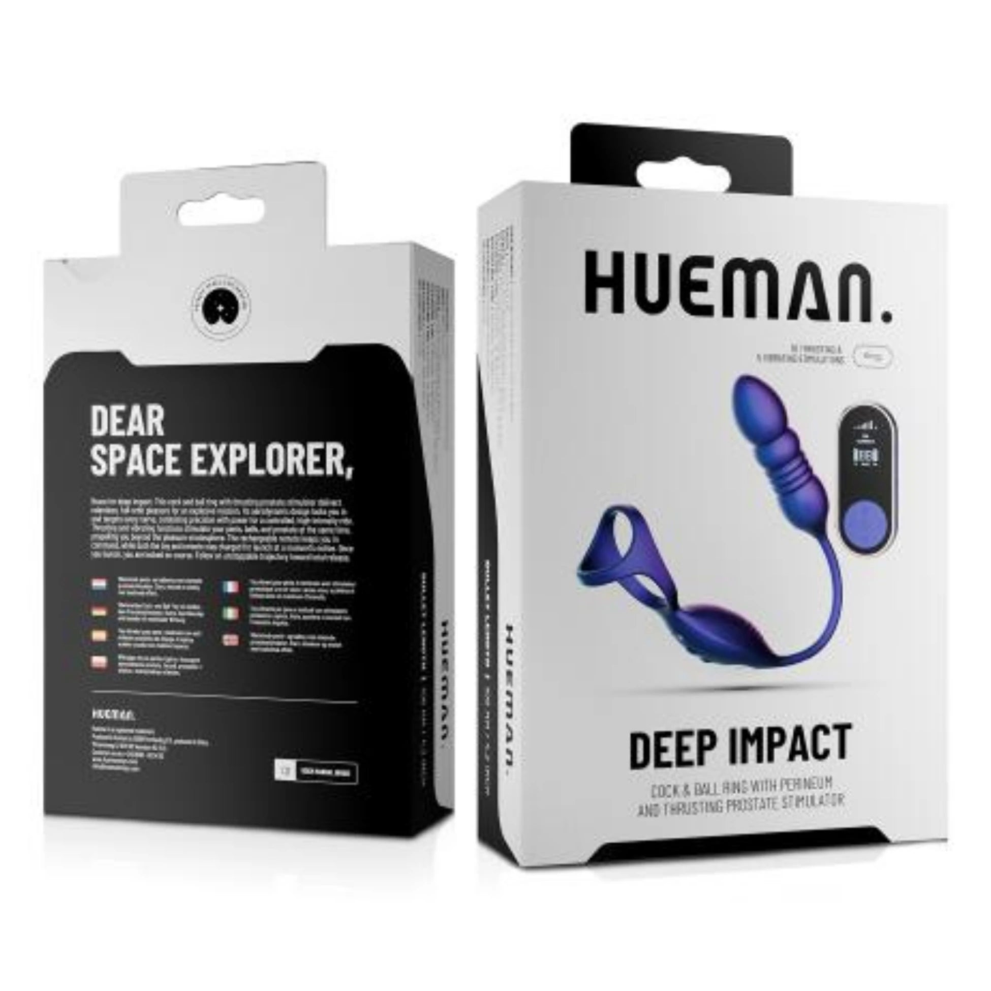 Hueman Deep Impact Cock & Ball Ring Hareketli Anal Vibratör