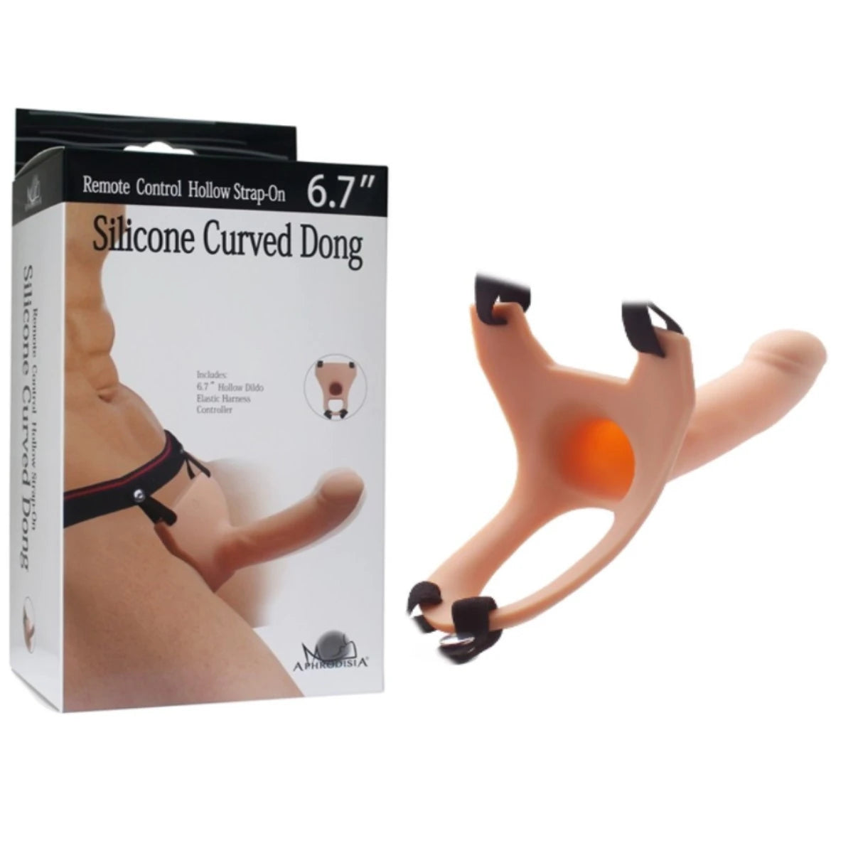Hollow Strap-On Silicone Curved Dong İçi Boş Kemerli Penis 17 cm