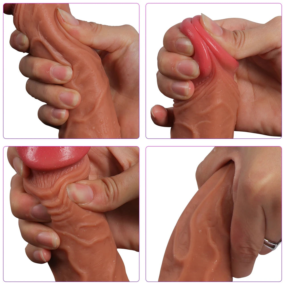 Shequ Dildo Series Hansen Natural Doku 21 Cm Titreşimli Realistik Penis