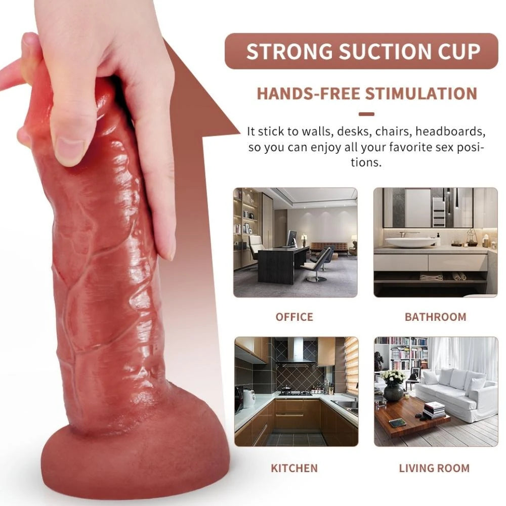 Shequ Tom Vibrating Dildo 20 Cm Belden Bağlamalı Hareketli Realistik Penis