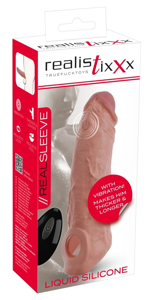 Frowzer Realistixxx Uzaktan Kumandalı Titreşimli ve Testis Halkalı Penis Kılıfı