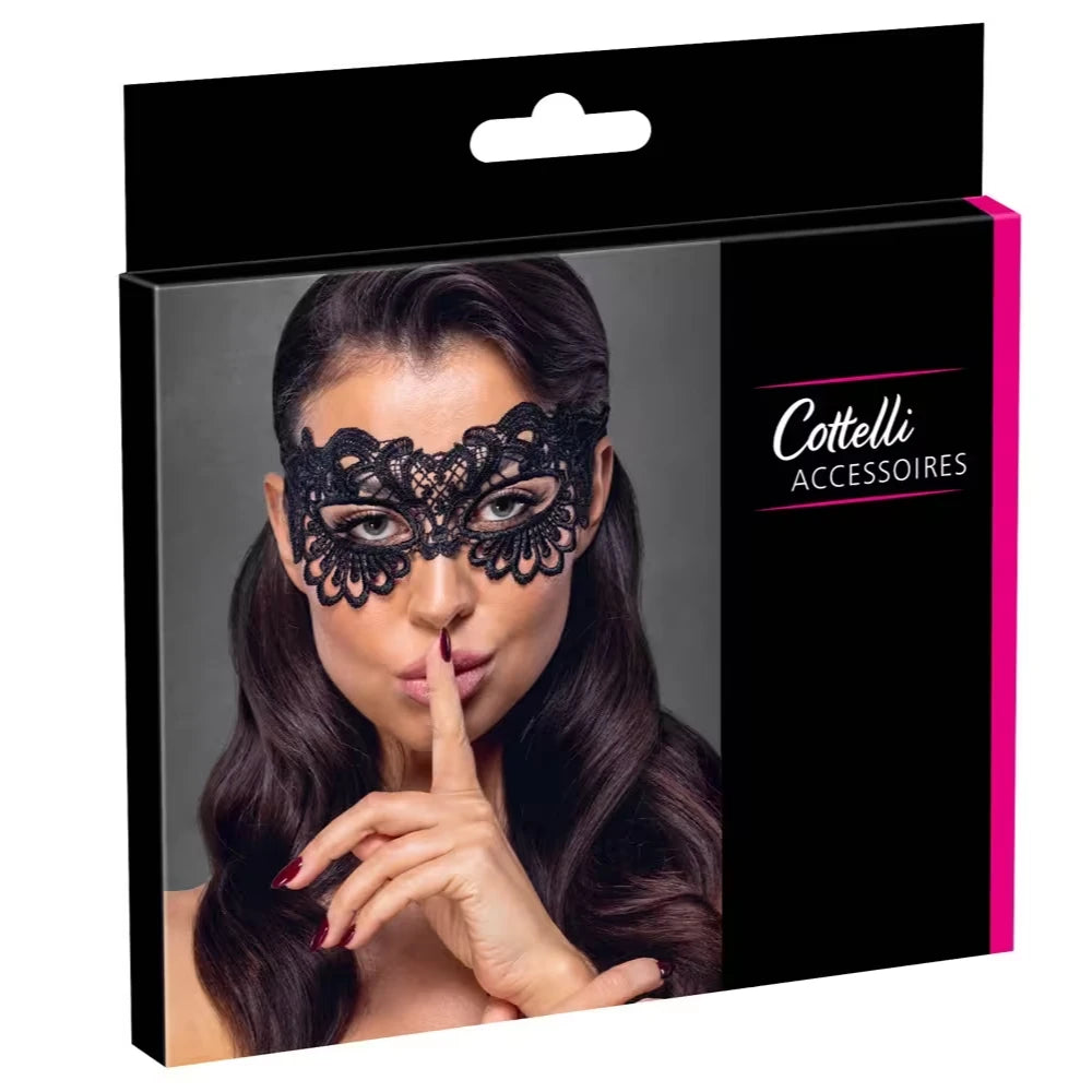 Cottelli Accessoires Sofia Nakışlı Dantel Göz Maskesi - Siyah