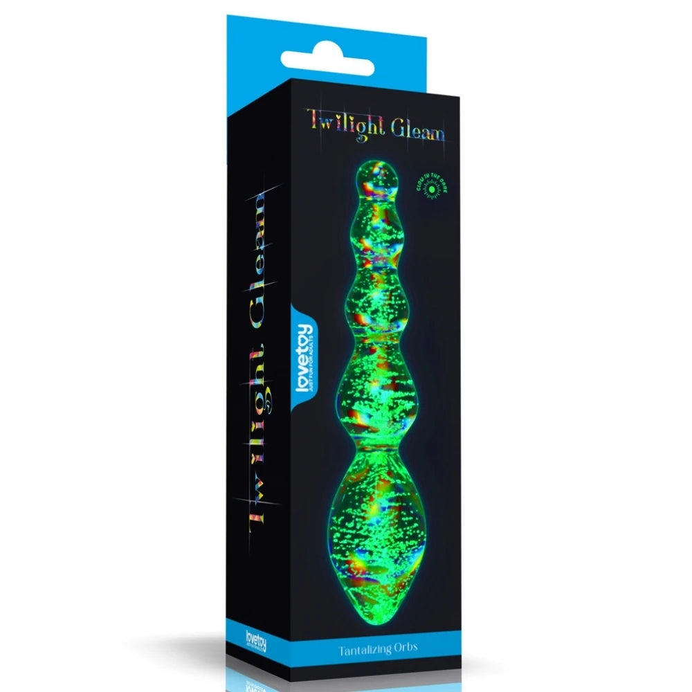 Lovetoy Glow Twilight Gleam Glass Dildo-Tantalizing Orbs Cam Dildo LV610002