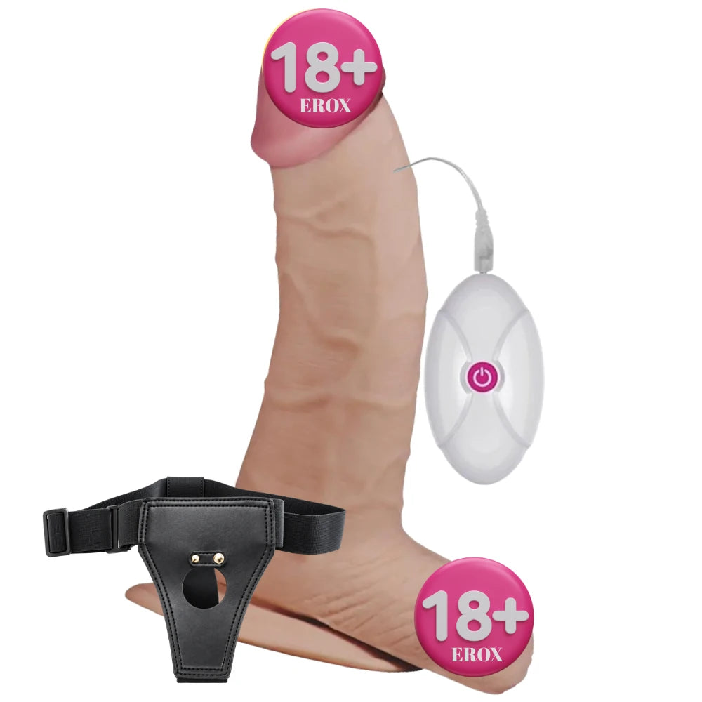 Lovetoy The Ultra Soft Dude Dildo Belden Bağlamalı Kalın Titreşimli Realistik Penis 20 Cm