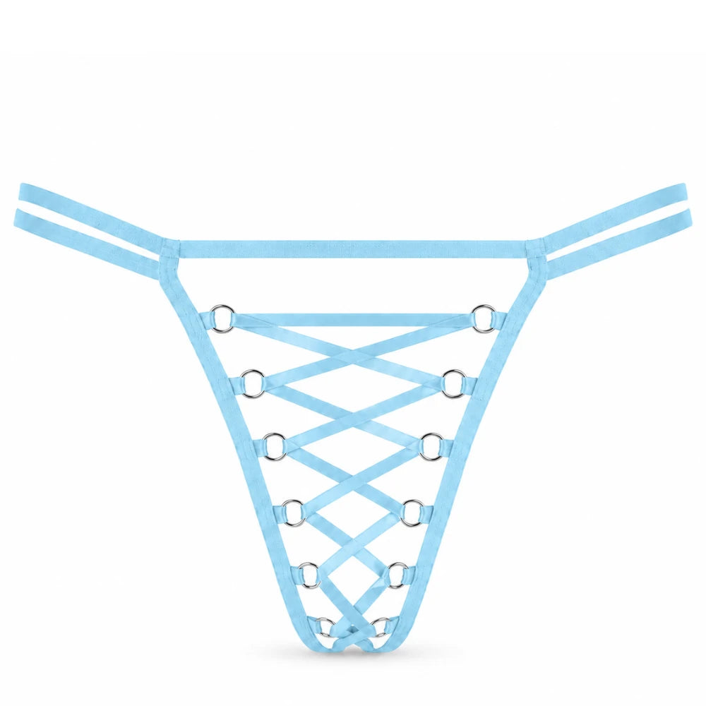 Frowzer Fantasy Wear Luxury Lingerie Bağlamalı Tanga-Mavi