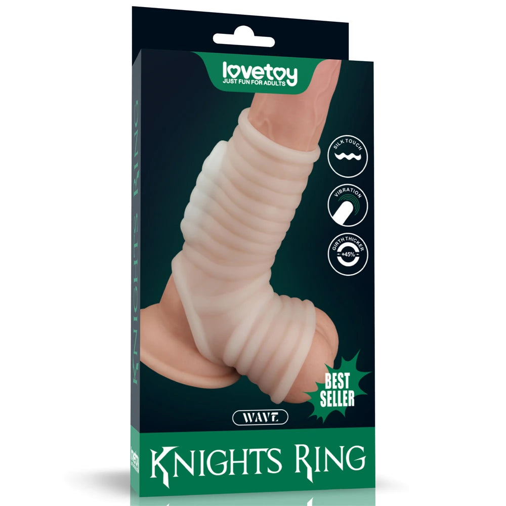 Lovetoy Vibrating Silk Knights Ring Scrotum Sleeve Titreşimli Penis Kılıfı LV343118