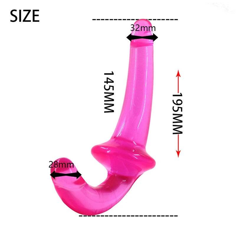 Frowzer Jelly Silicone Flexible Strapless Strap-On Pink