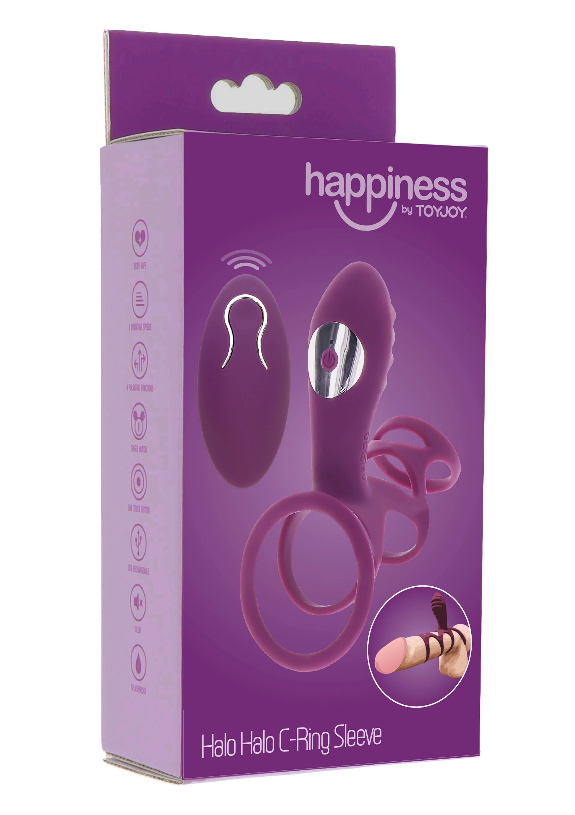 ToyJoy Happiness Halo Halo C-Ring Sleeve Titreşimli Penis Halkası