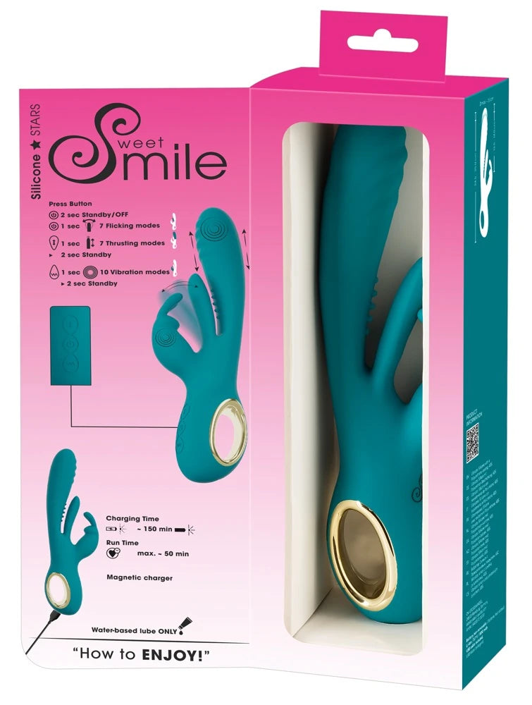 Sweet Smile İtmeli ve Hareketli Dil Özellikli Rabbit Vibratör