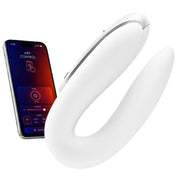 Satisfyer Double Fun Telefon ve Uzaktan Kumanda Kontrollü Vibratör-White