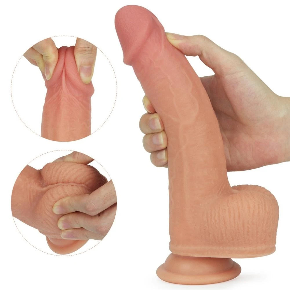 Lovetoy Anthony Dual Layered Silicone Dildo Dönebilen Realistik Penis LV4032