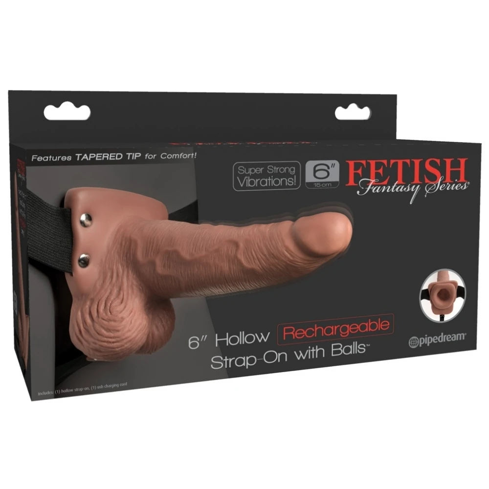 Pipedream Fetish Fantasy Series 6 İnch Hollow Strap-On With Titreşimli İçi Boş Kemerli Penis