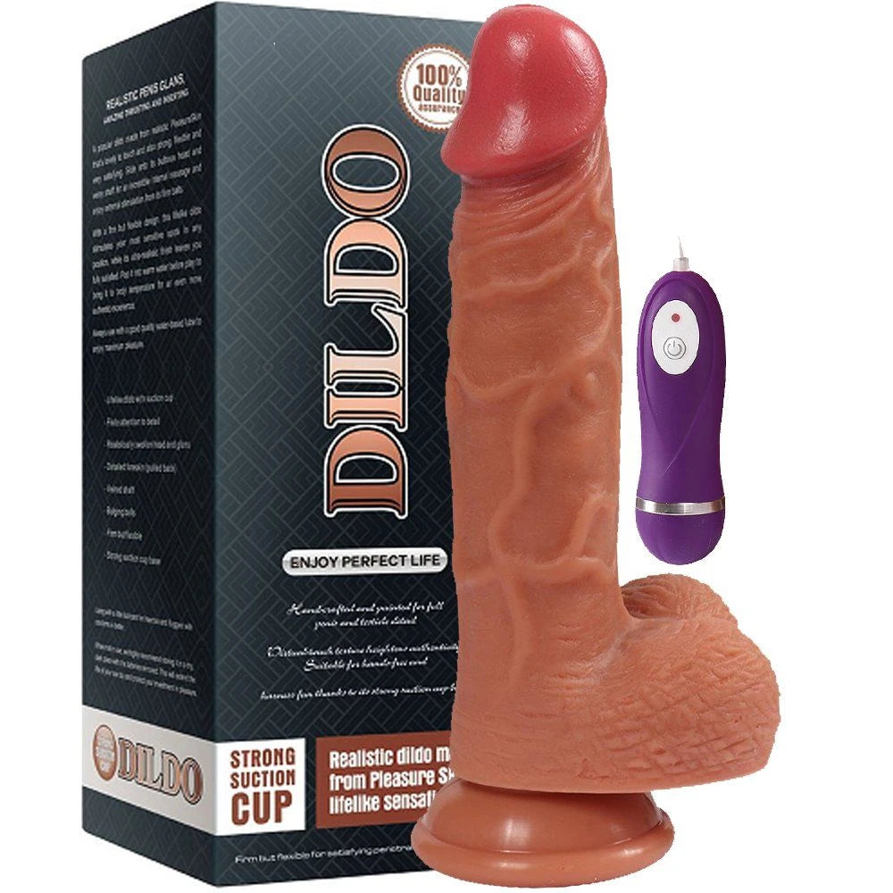 Shequ Dildo Series Hansen Natural Doku 21 Cm Titreşimli Realistik Penis