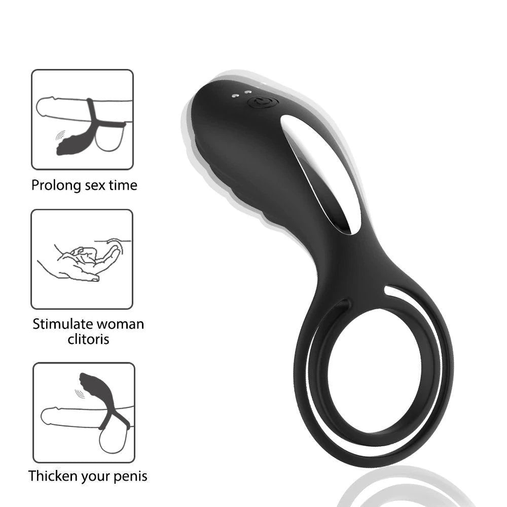 Private Body Safe Black Çok Yönlü Uzaktan Kumandalı Penis Halkası Anal Vibratör