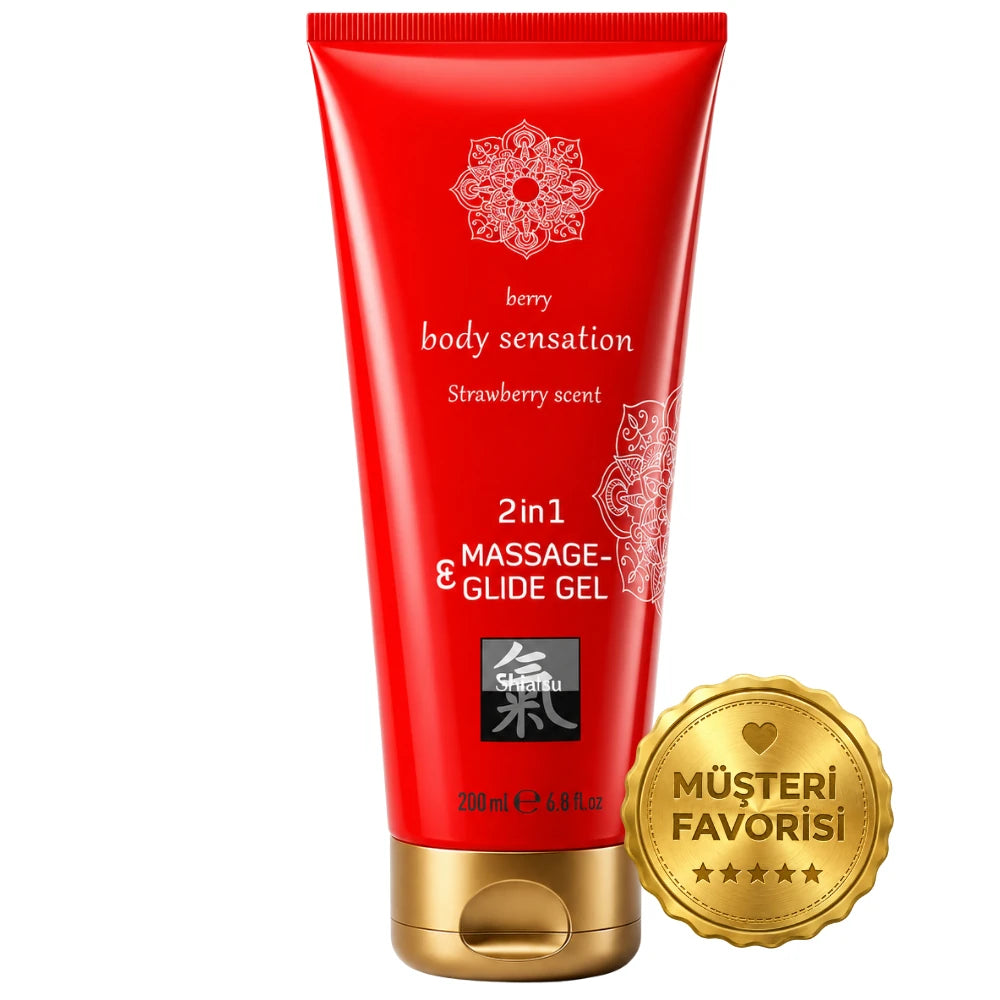 Hot Shiatsu Massage & Glide Gel 2in1 Strawberry Kayganlaştırıcı Jel