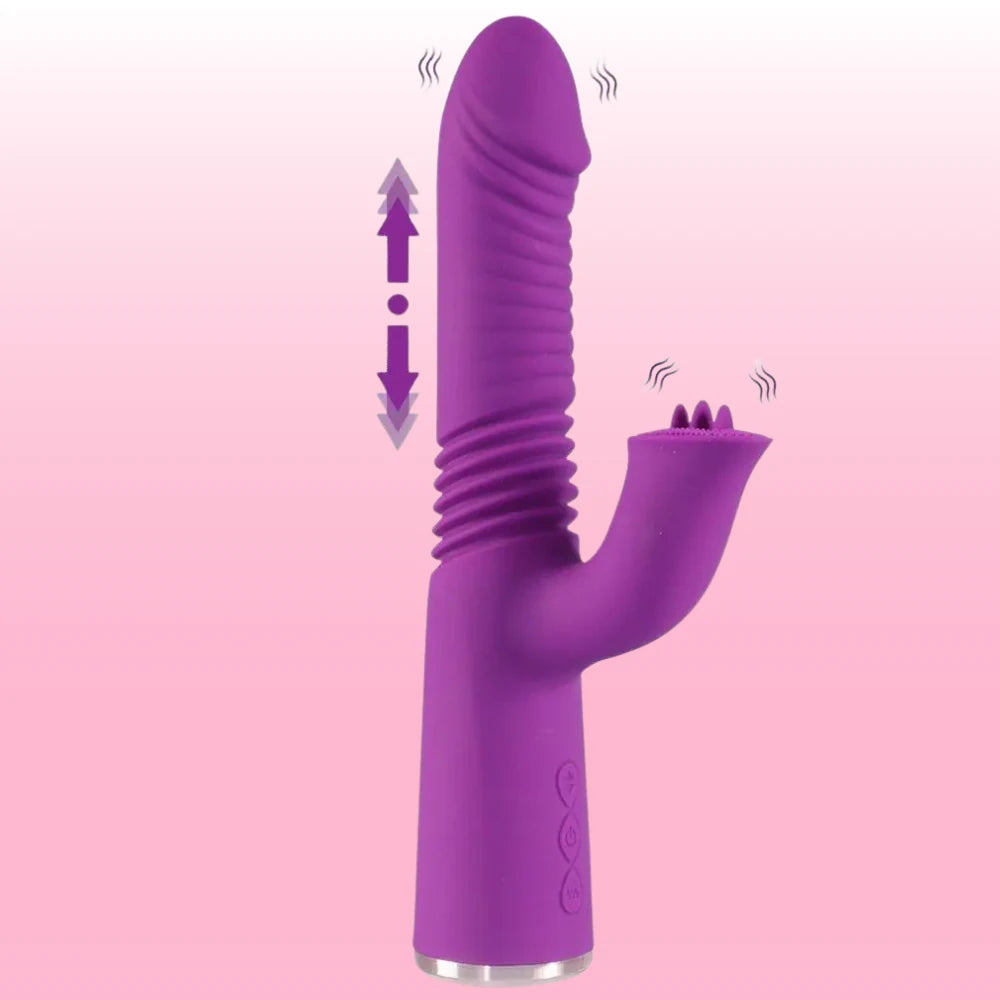 Shequ Connor İleri Geri ve Klitoral Dil Hareketli Rabbit Vibratör SQ-V10112