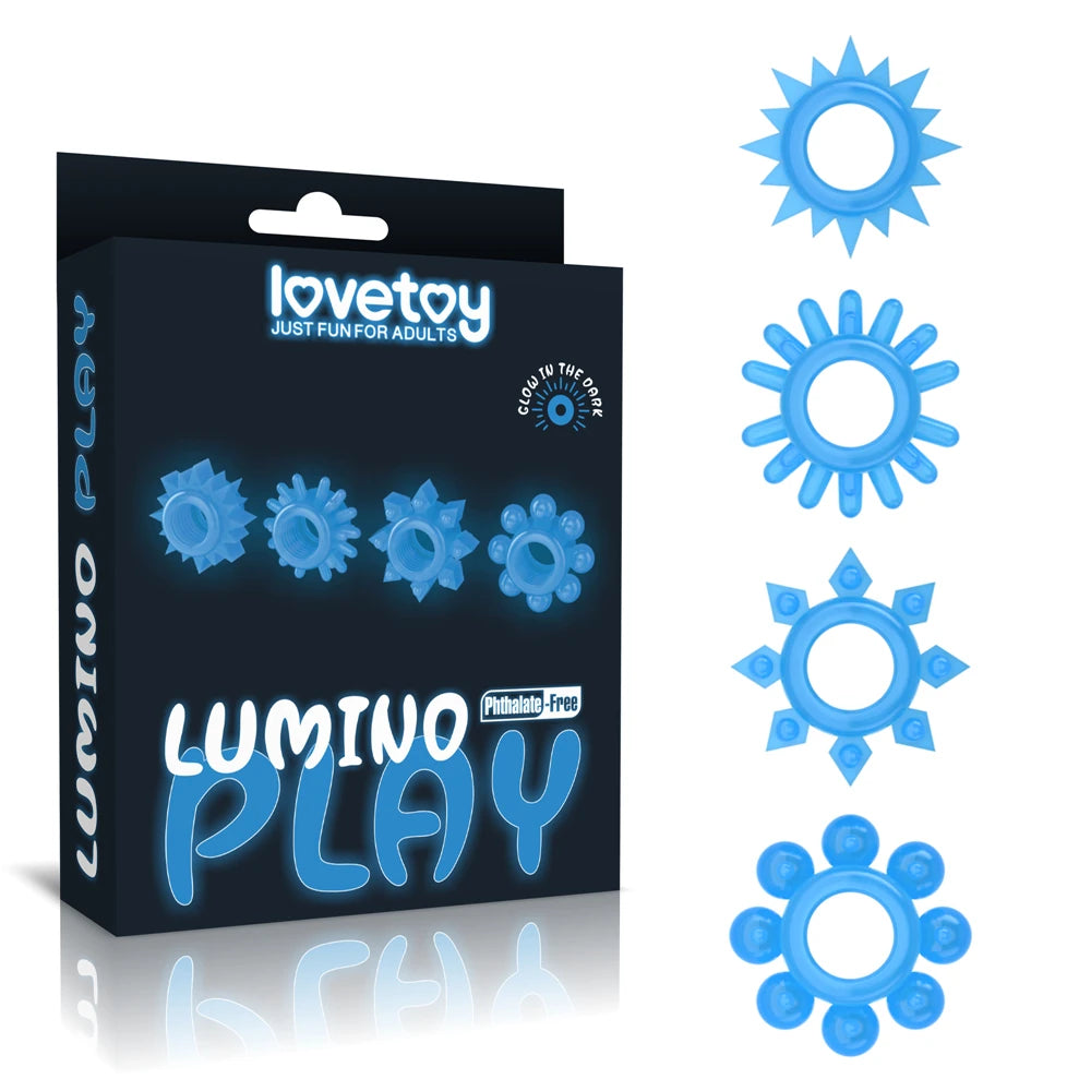 Lovetoy Lumino Play Fosforlu 4 Farklı Boyda Esnek Penis Halkası