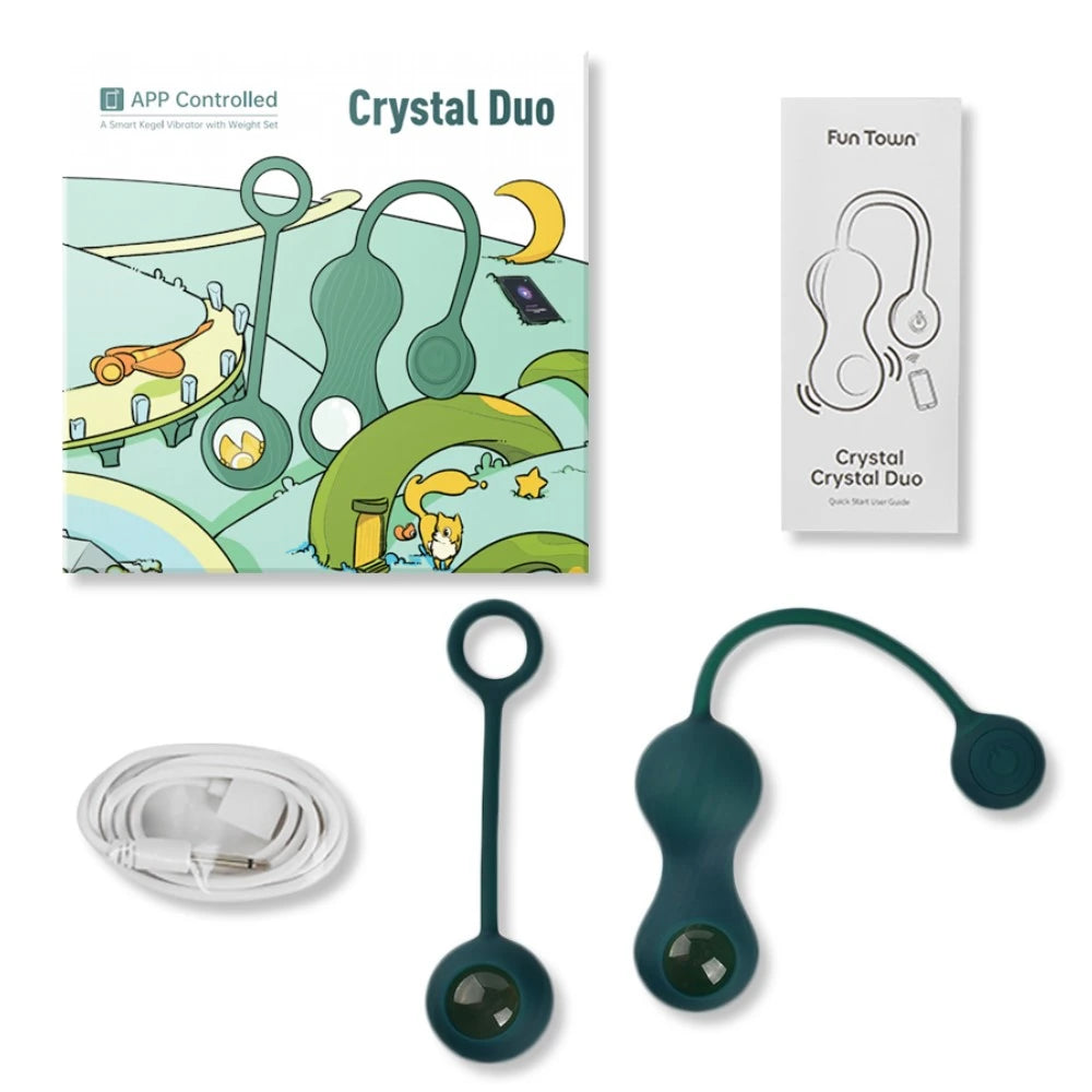 Magic Motion Crystal Duo Telefon Kontrollü Kegel Vibratör Seti