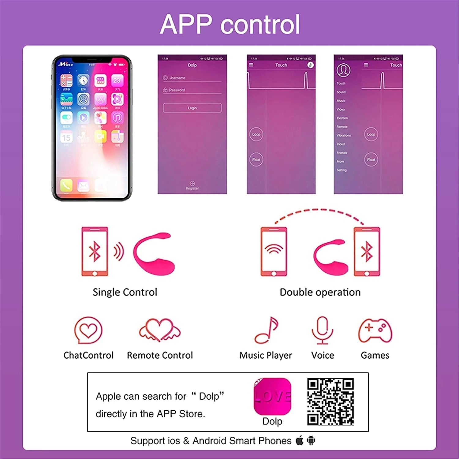Frowzer Push Wearable Vibe Telefon Kontrollü Giyilebilir Vibratör-Pink