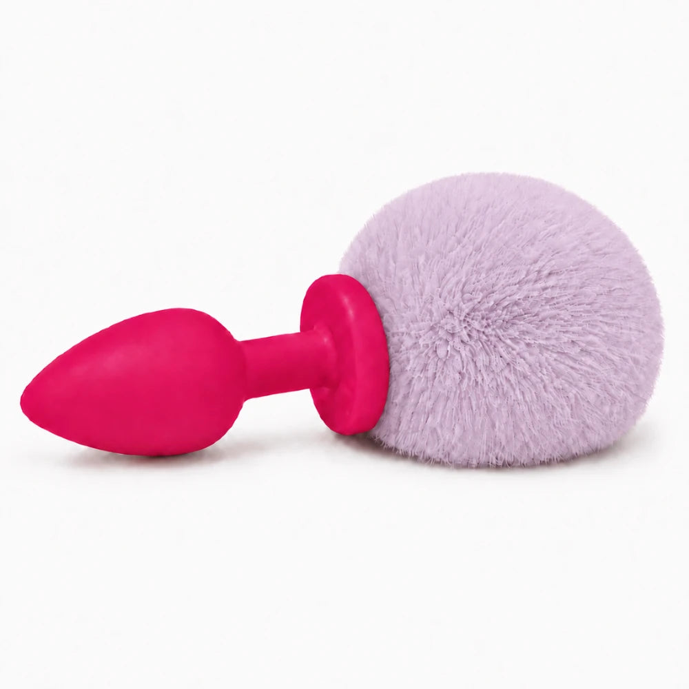 Frowzer Anal Fantasy Yumuşak Silikon Lila Ponpon Peluş Anal Plug-Pink