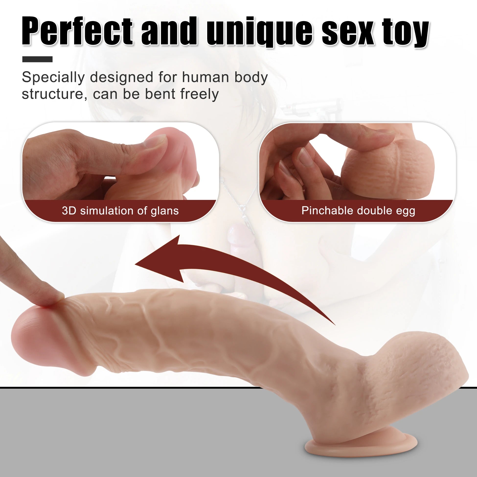 Xise Dildo Series Spartacus 24 cm Realistik Penis XS-WBC10003-Flesh