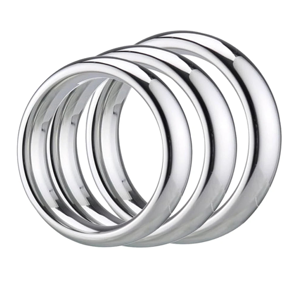 Calexotics Silver Ring 3 Piece Set Metal Penis Halkası Seti
