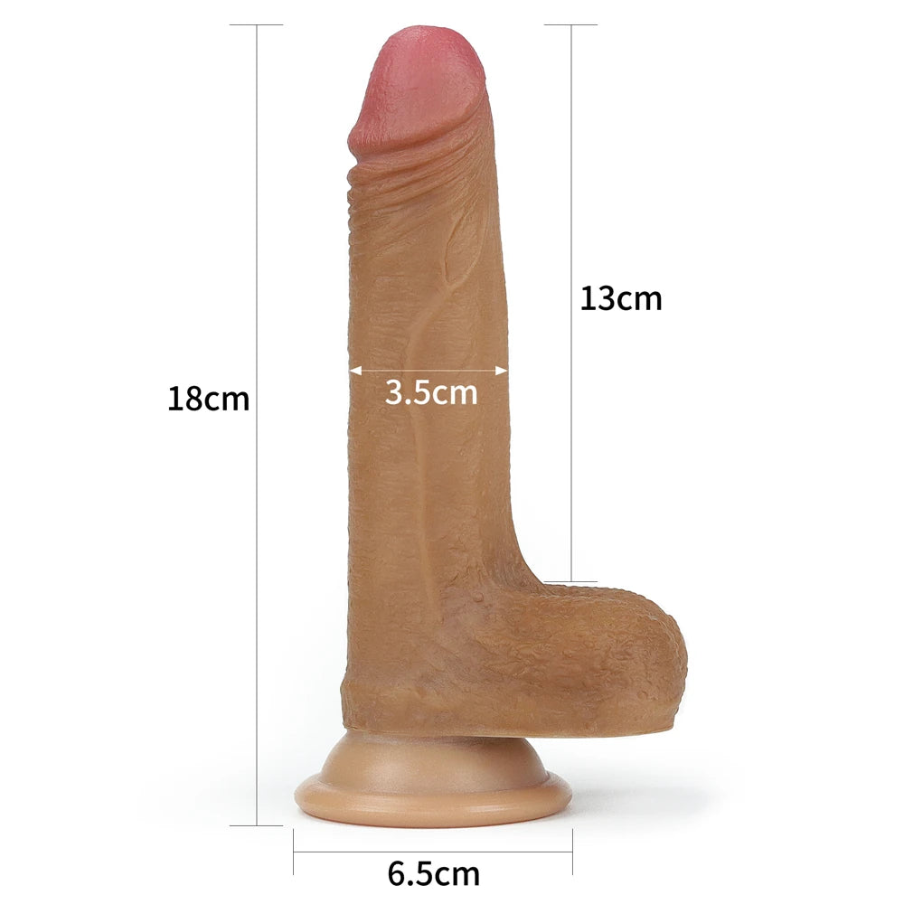 Lovetoy Dual Layered Silicone Cock 18 cm Realistik Penis LV4001B
