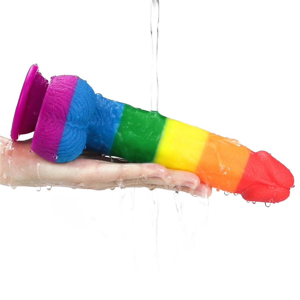 Lovetoy Prider Dildo 23 cm Renkli Soft Doku Realistik Penis LV410028