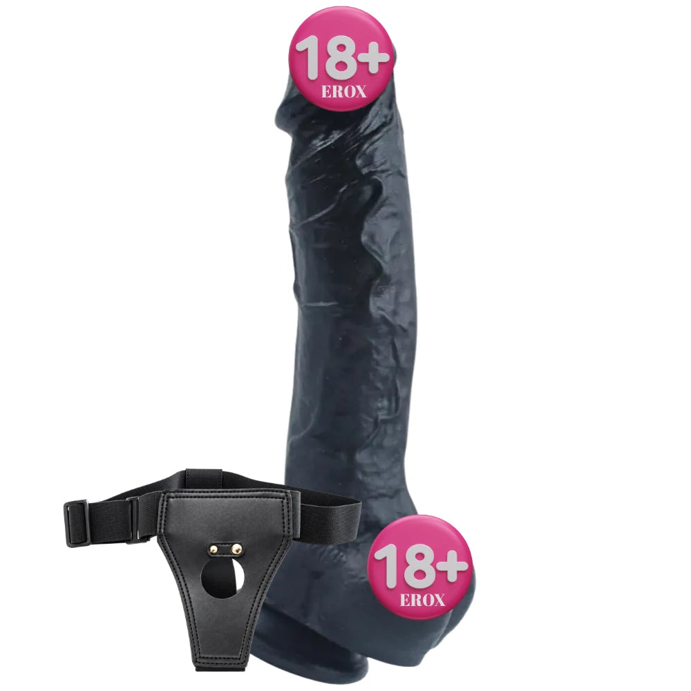 Xise Dildo Series Adonis Strapon 18 cm Belden Bağlamalı Realistik Zenci Penis